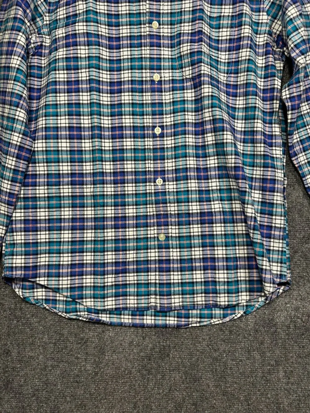 GAP Shirt Mens Small Blue Plaid Cotton Button Down Pocket Long Sleeve